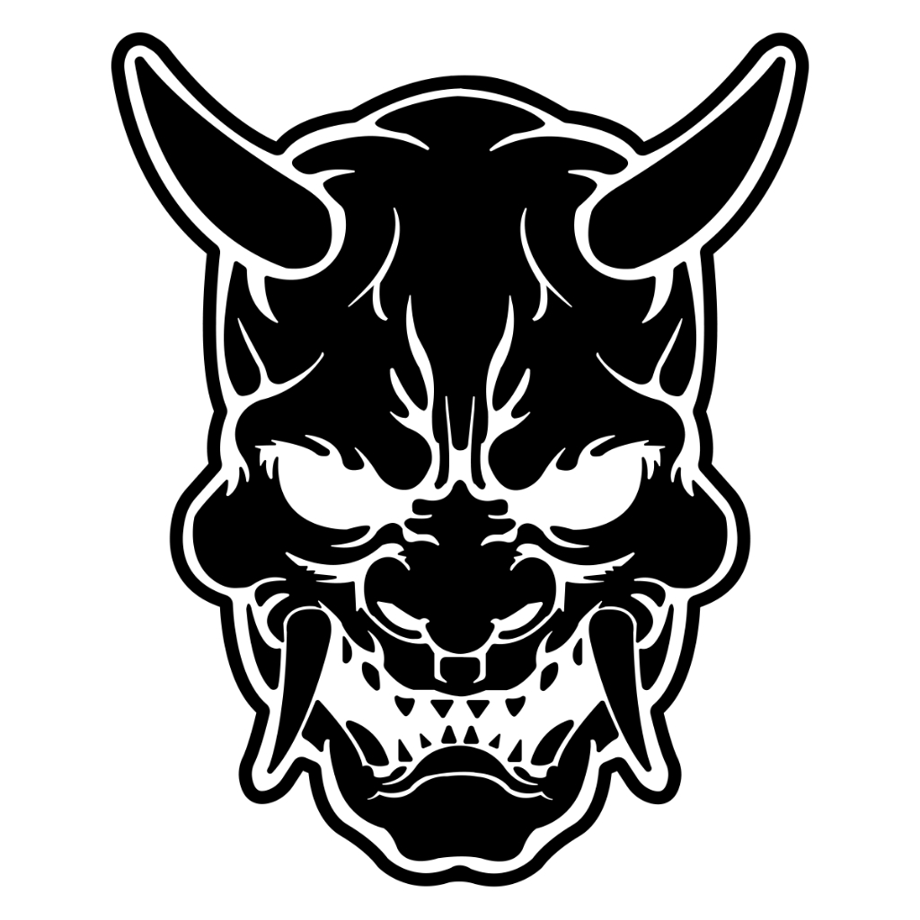 KIT 5 Adesivos Hannya Mask Japan Demonio Japonês Tuning Premium Car