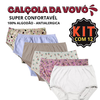 KIT COM 12 Calçolas Senhora 100% Algodão Unidade calcinhas da vovo calcinha da vovó direto da fabrica em Oferta na Shopee