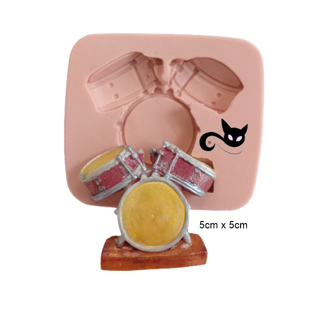 Molde de Silicone - Bateria Instrumento Musical Artesanato Biscuit em Oferta na Shopee