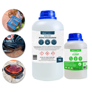 Resina Epoxi Ohana Média Viscosidade C/ Endurecedor Kit 1,5 Kg