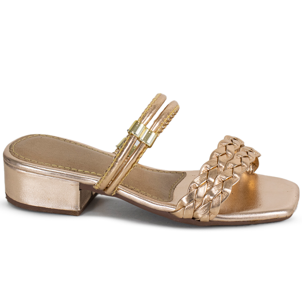 Sandália Feminina Infantil Salto Bloco Baixo Delicada tamanco Saltinho Médio Confortável Casual