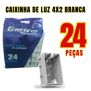 CAIXA DE LUZ ALVENARIA 4X2 BRANCA 24 PEÇAS ENERBRAS