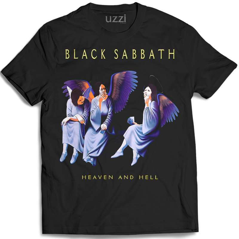 Camiseta Black Sabbath Heaven And Hell Camisa de Rock em Oferta na Shopee