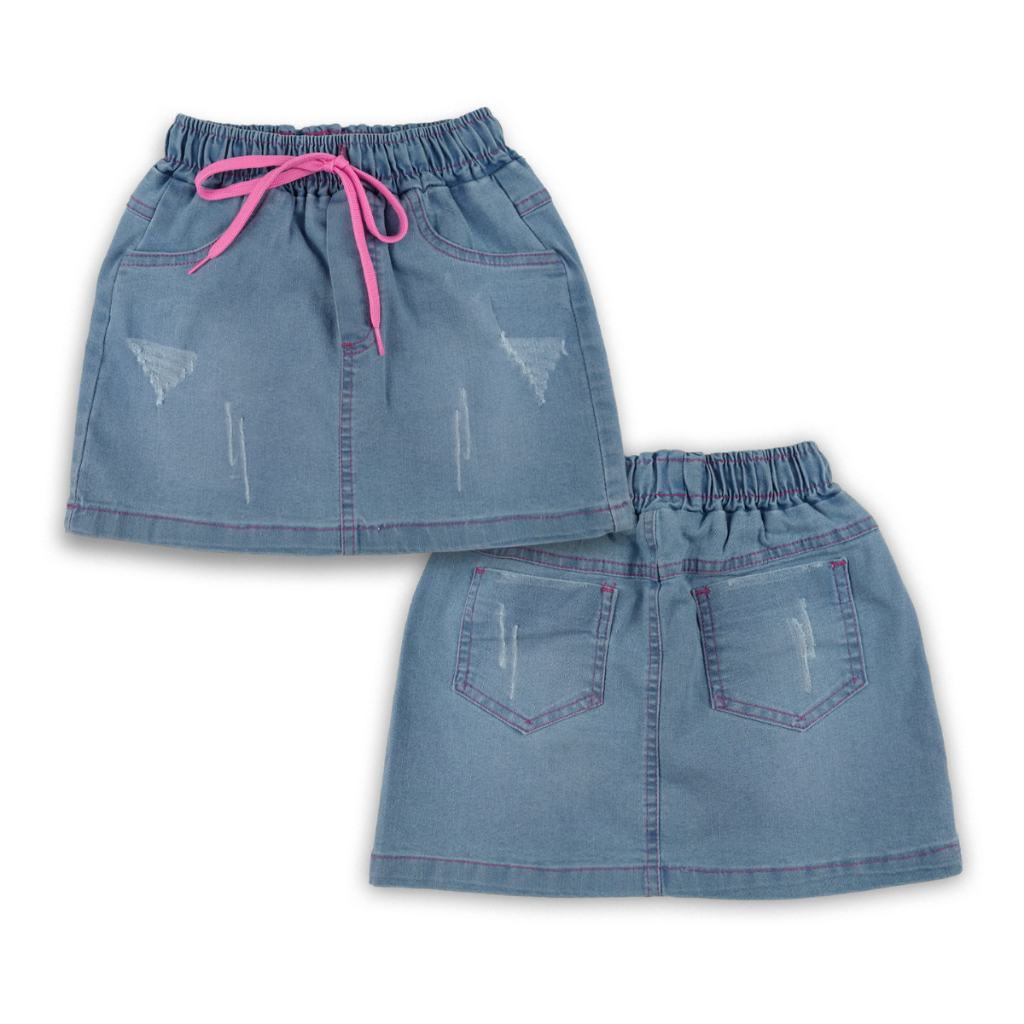 Mini Saia Jeans Com Lycra Menina Infantial em Oferta na Shopee