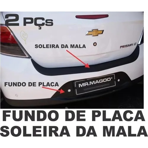Kit PRISMA 2013 a 2016 e PRISMA JOY 2017 a 2019 2 peças Fundo De Placa + Soleira Porta-malas Parachoque