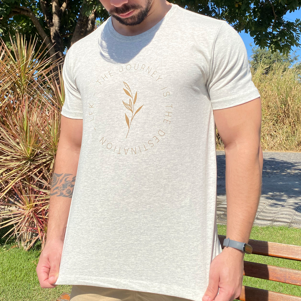 Camiseta Masculina Estampada em Algodão Premium - Blusa para Homem - Camisa com Estampa Journey em Oferta na Shopee
