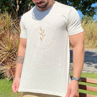 Camiseta Masculina Estampada em Algodão Premium - Blusa para Homem - Camisa com Estampa Journey em Oferta na Shopee