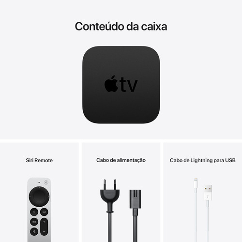 APPLE TV 4K Reprodução de imagens e vídeos em 4K. LACRADO