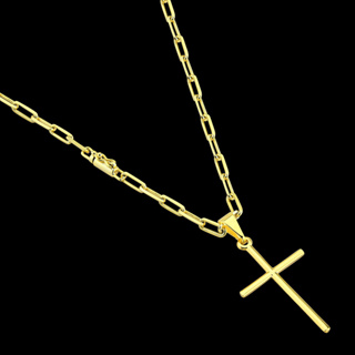 Corrente Masculina Cartier com Pingente Cruz Banhado a Ouro 18k Cordão Masculino Crucifixo em Oferta na Shopee