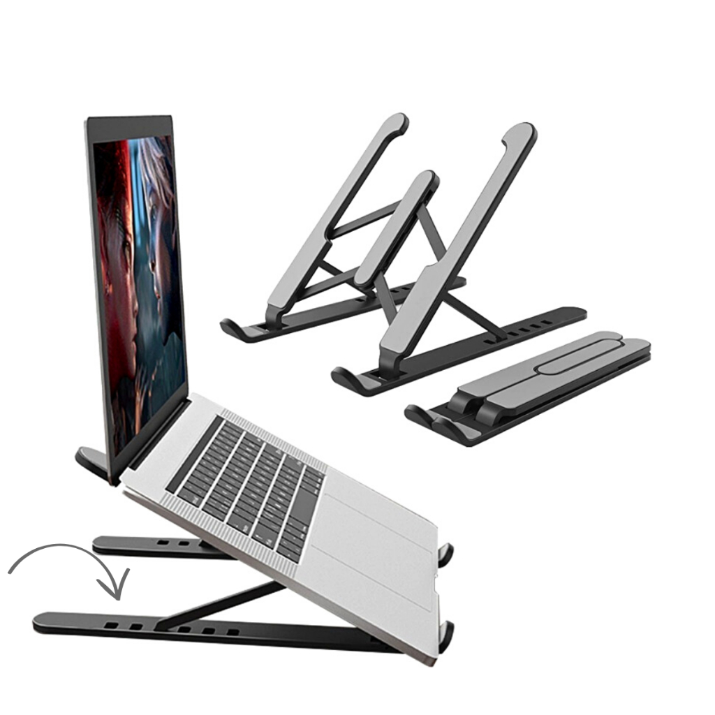 Base Suporte para Notebook Ipad Celular Ergonômico Dobrável e Ajustável