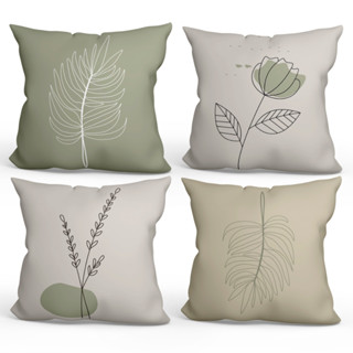 Kit Capa De Almofadas Decorativas Minimalista Sala Quarto Moderna Tons Neutros