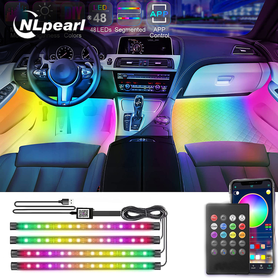 Led Carro Interna 12v Tuning Acendedor De Cigarro USB Rgb Colorida Cola 3m com controle (exclusivo com sensor de som)