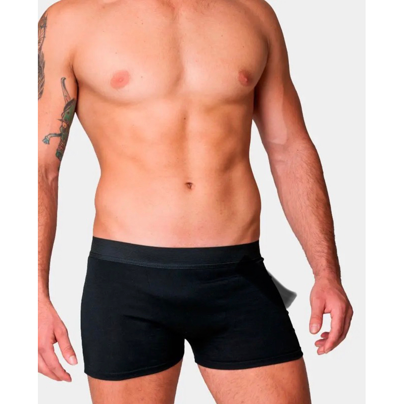 Cueca Boxer Unidade Pretas Confortáveis Estilosas Clássicas Microfibra — imagem 2 de 2