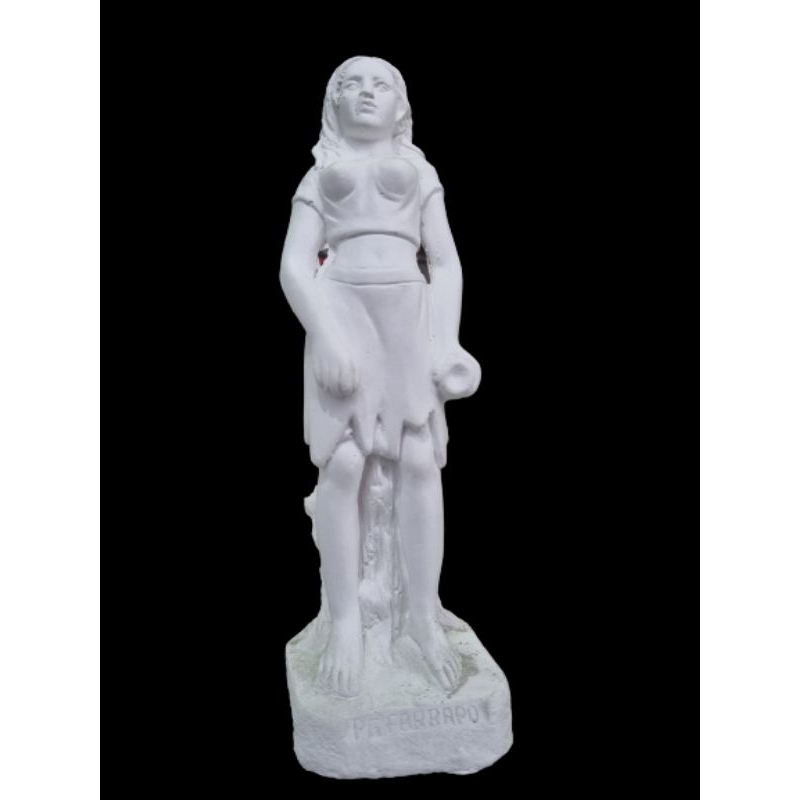 Imagem Pombagira Maria Farrapo 20cm Gesso Cru Branca Pombogira