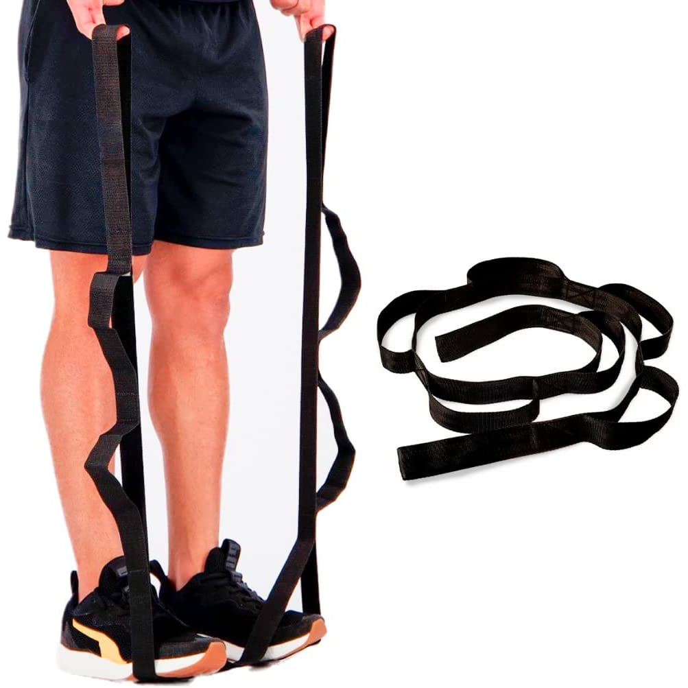 Fita de alongamento para pilates Faixa de Yoga Fisioterapia 10 Alças conjunto academia