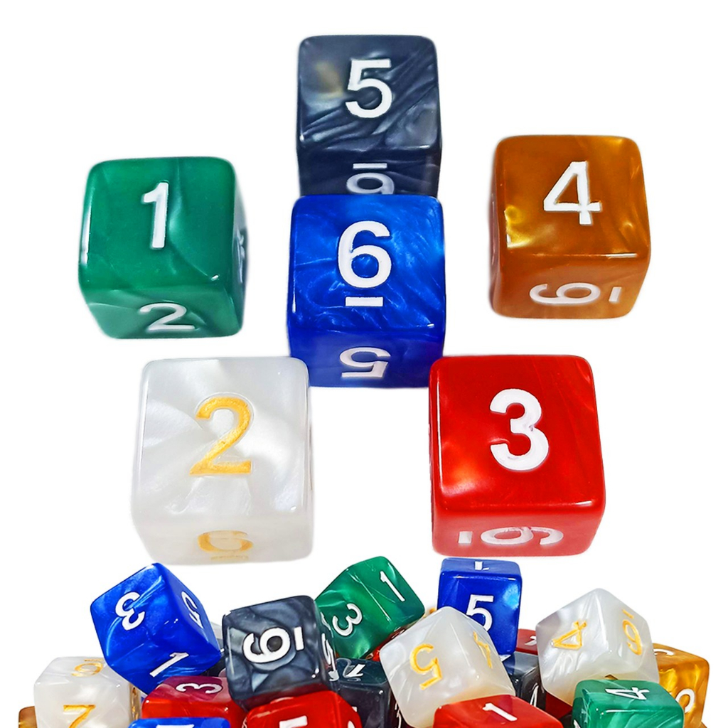 Dado D6 RPG 6 Faces Marmorizado Unidade Várias Cores Avulso 16mm D&D