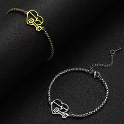 Pulseira Fit Halter Aço Inoxidável Bracelete Feminino Coração Mulher Maromba Peso Presente Academia Fitness
