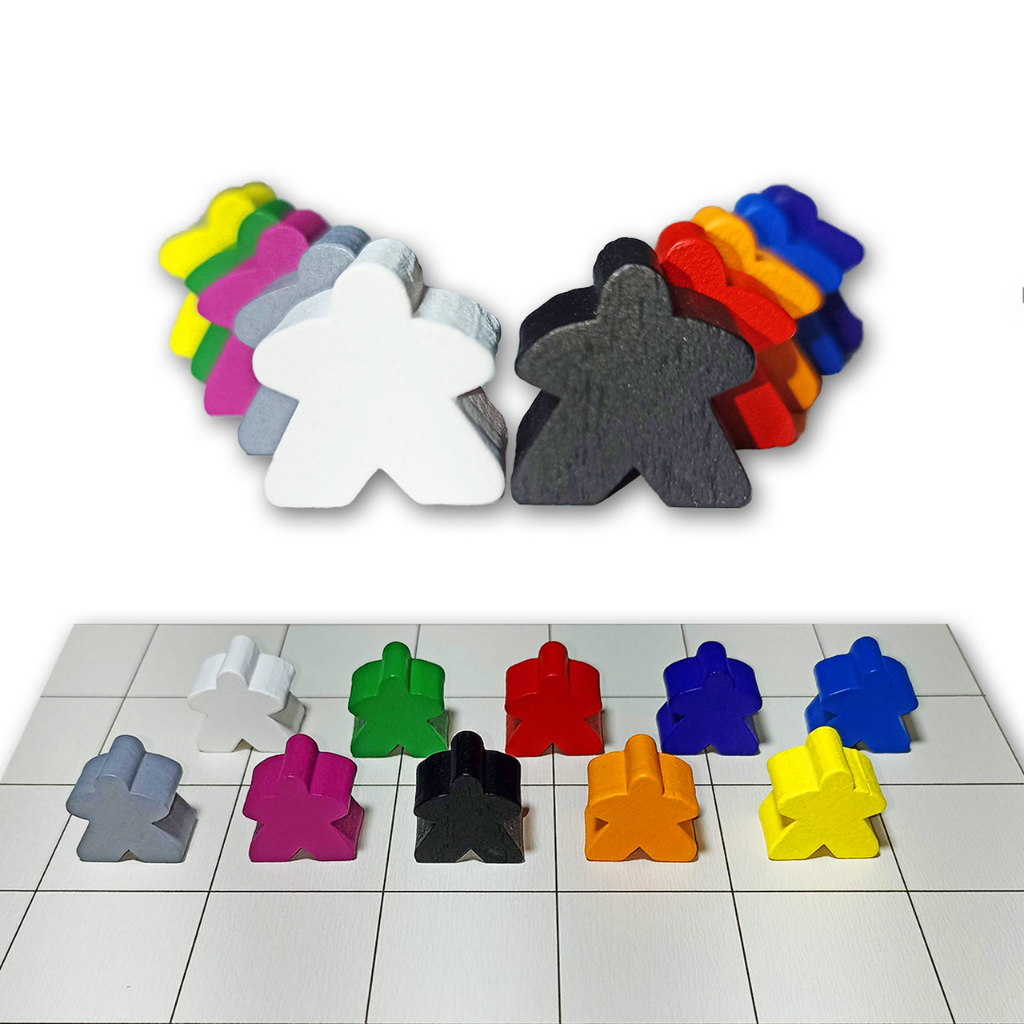 Kit 10 Meeples Madeira Miniaturas RPG Jogos De Tabuleiro Peões Coloridos 16mm 10 Cores Coloridas Peões para Boardgame