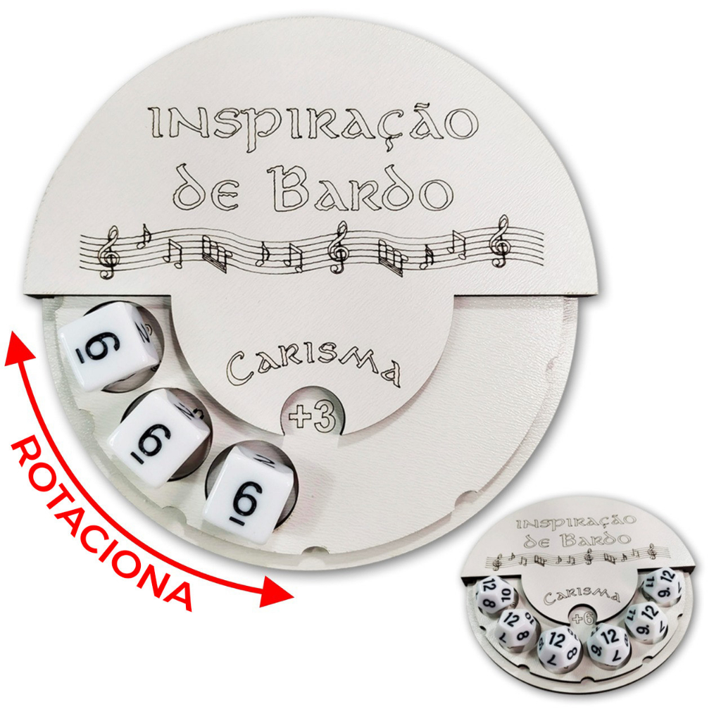 Controlador De Inspiração Bardo RPG Token Giratório Contador Ajustável D&D 5 Edição Carisma +1 a +5