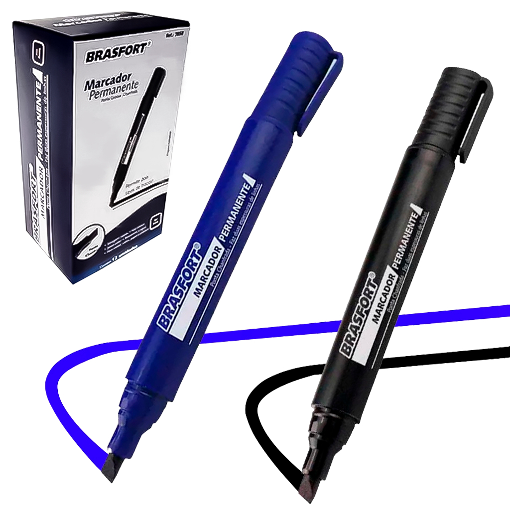 Caixa Canetão Marcador Permanente 12 Peças Ponta Grossa Atômico Plástico Metal Papel Vidro Alumínio em Oferta na Shopee