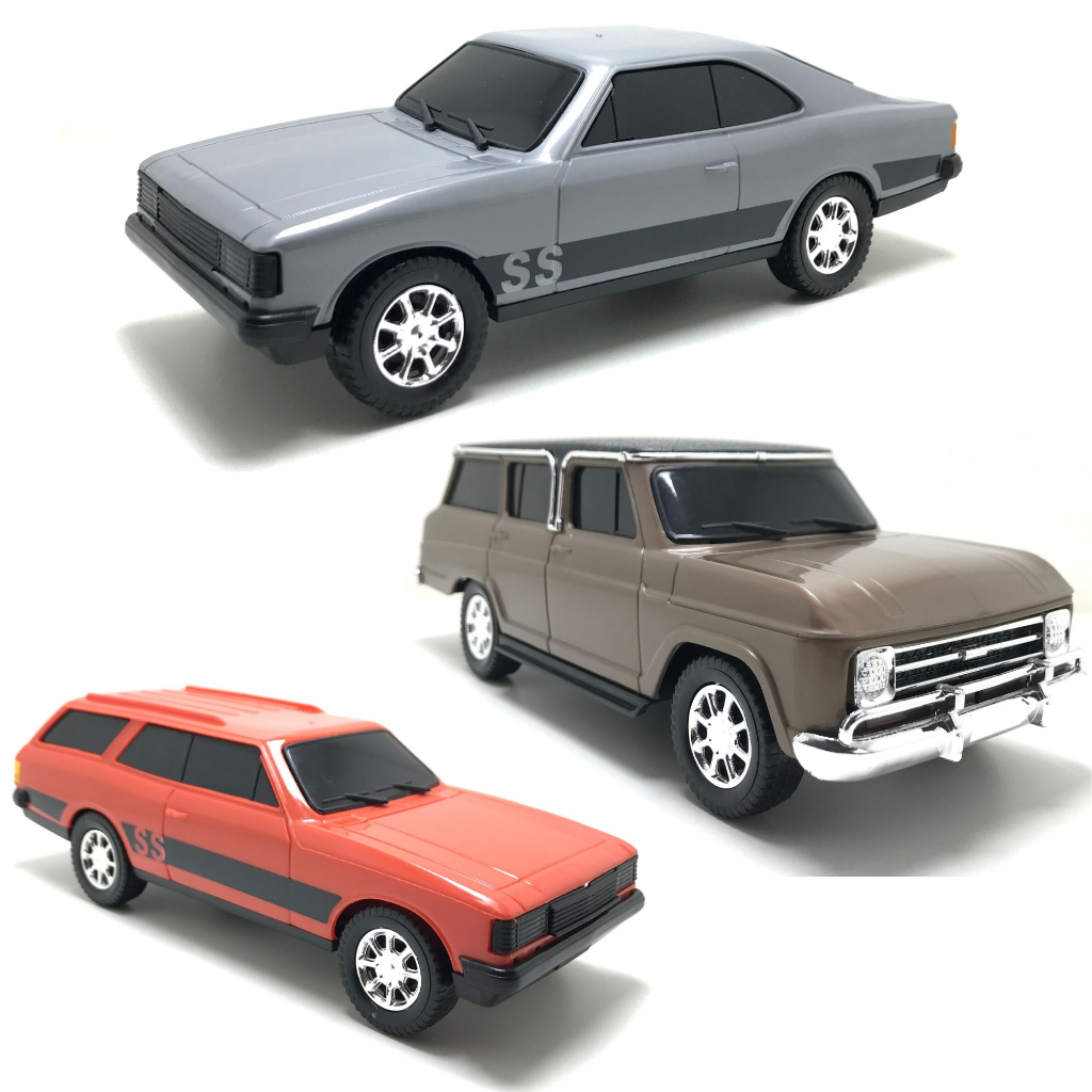 Kit 3 Carrinho De Brinquedo Miniatura Caravan/opala/Veraneio Kit Classicos Chevrolet