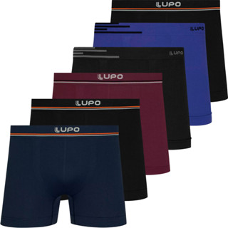 Kit 6 Cuecas Boxer Lupo Masculino Microfibra Sem Costura Cueca Box Original
