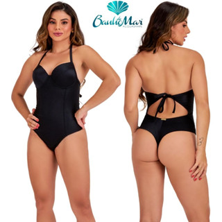 Maio Banho de Mar de Alta Compressao Com Bojo Liso Efeito Zero Barriga Modela Reduz Fio Dental em Oferta na Shopee