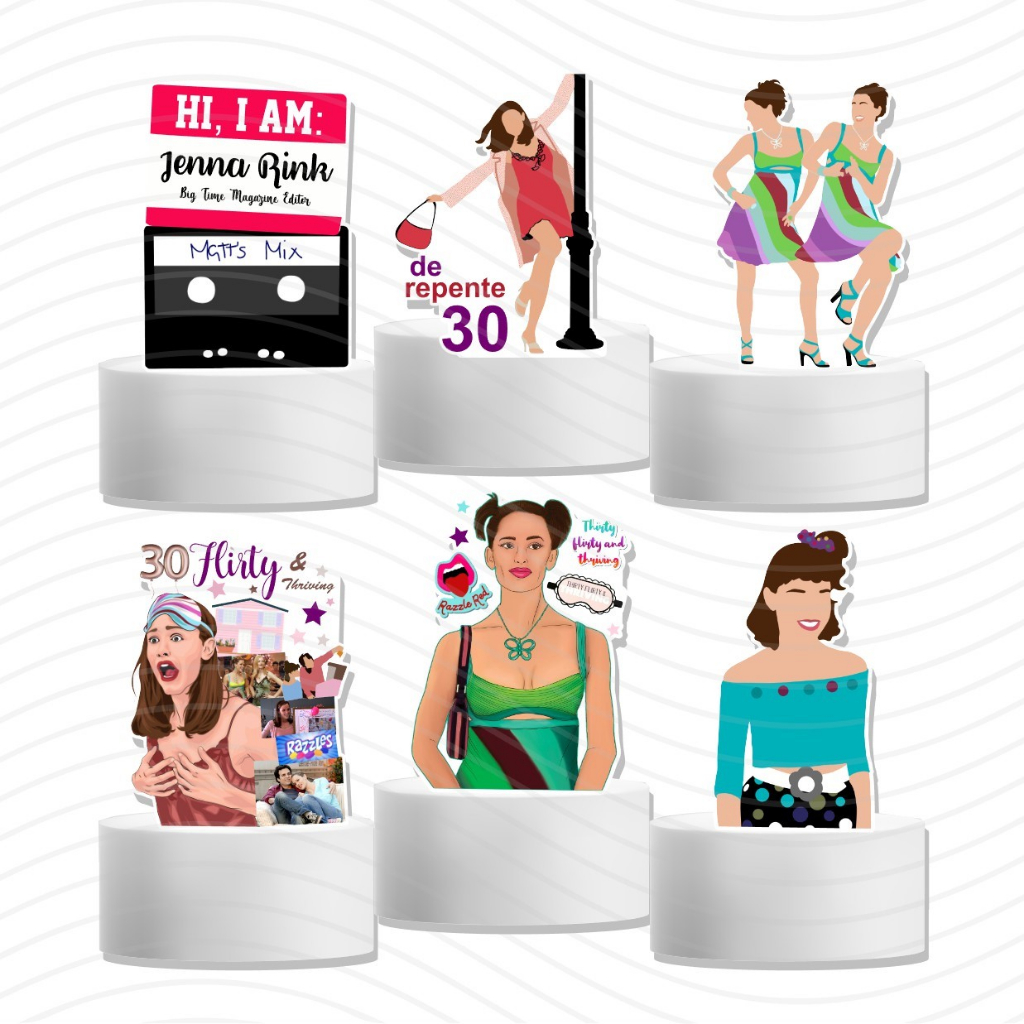 Kit Display Decoração de Mesa De Repente 30 Filme Jenna Rink em Oferta na Shopee