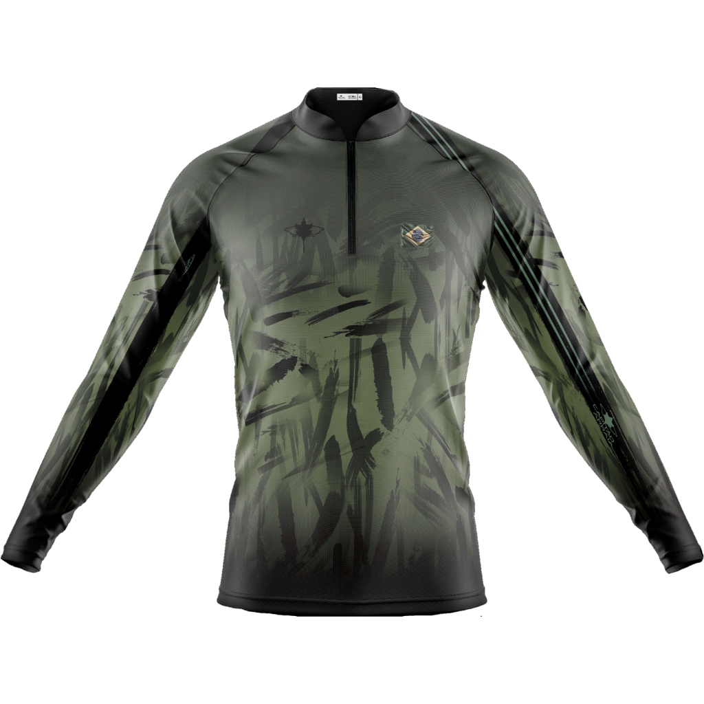 Camisa de Pescaria Brasil, Camisa de Pesca Capitão Arraia, Camiseta para Pesca com Proteção UV+50