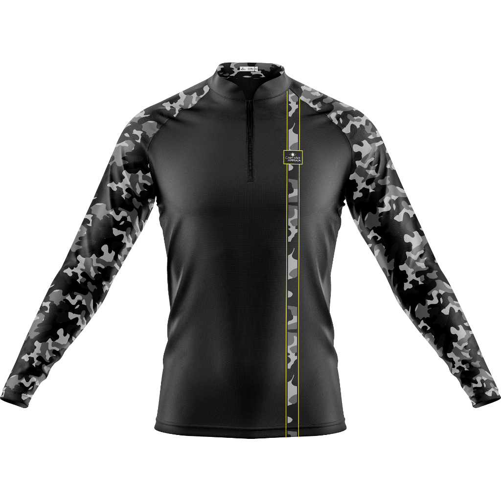 Camisa de Pescaria Camuflada, Camisa de Pesca Capitão Arraia,Camiseta para Pesca com Proteção UV+50
