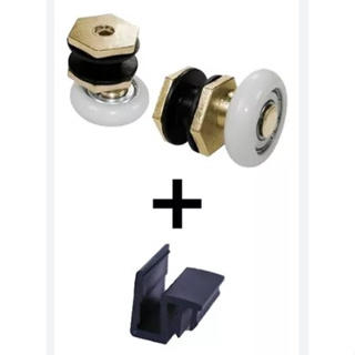 2 Roldanas P/ Box De Vidro Blindex E 1 Guia Nylon Deslizante em Oferta na Shopee