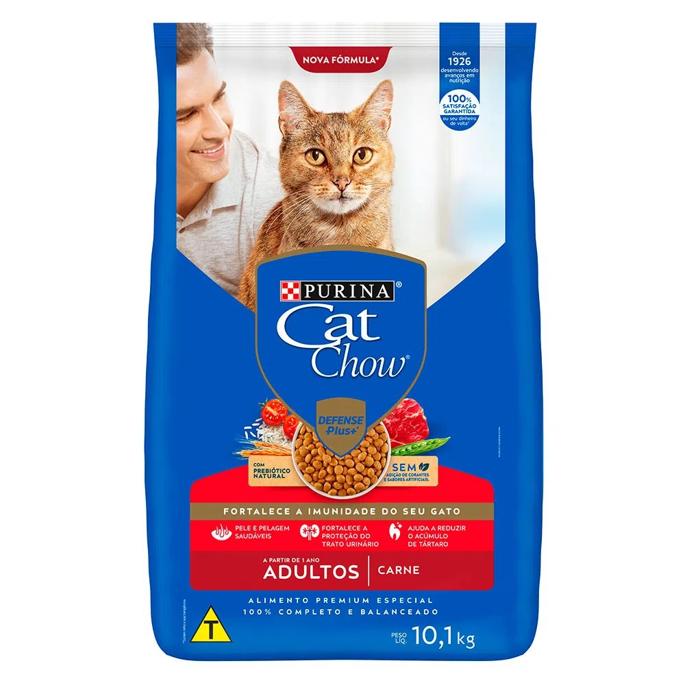 Ração Cat Chow Adultos Carne 10,1kg em Oferta na Shopee