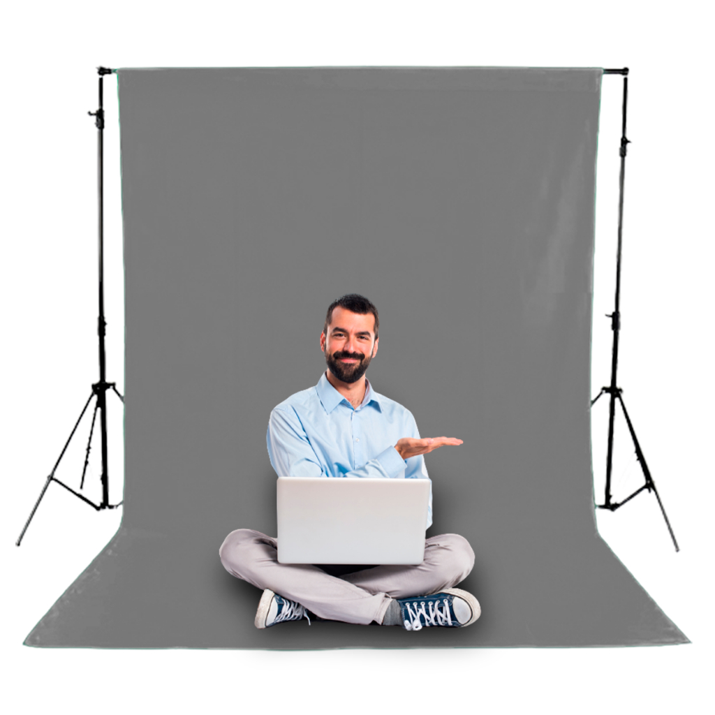 Tecido Fundo Infinito Cinza Chumbo Para Estúdio 1,90 X 3,00 Mts