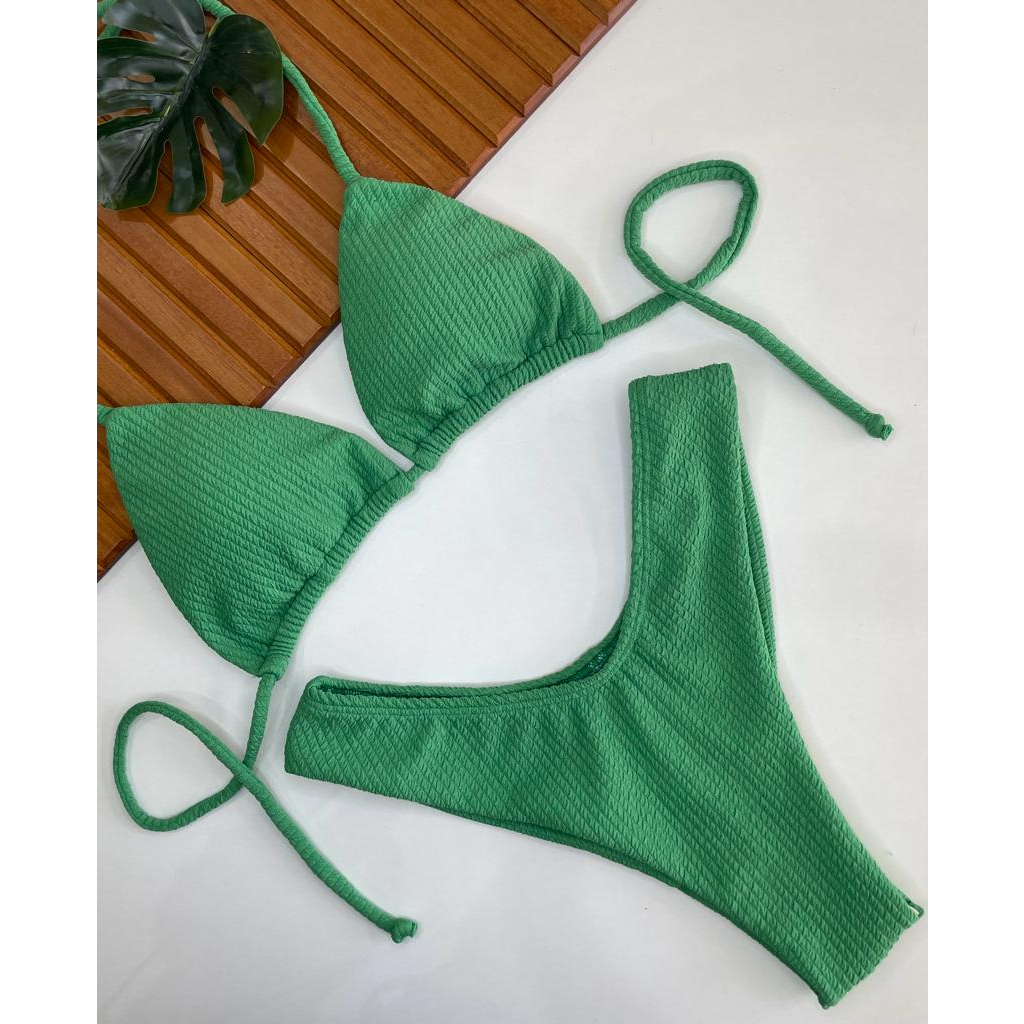Biquini Cortininha com Calcinha Asa Delta em Oferta na Shopee