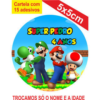 Adesivos SUPER MARIO Personalizados  5x5cm Festa Aniversário Lembrancinha em Oferta na Shopee