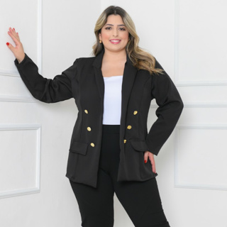 Blazer Feminino Alfaiataria Plus Size G1 G2 G3 em Oferta na Shopee