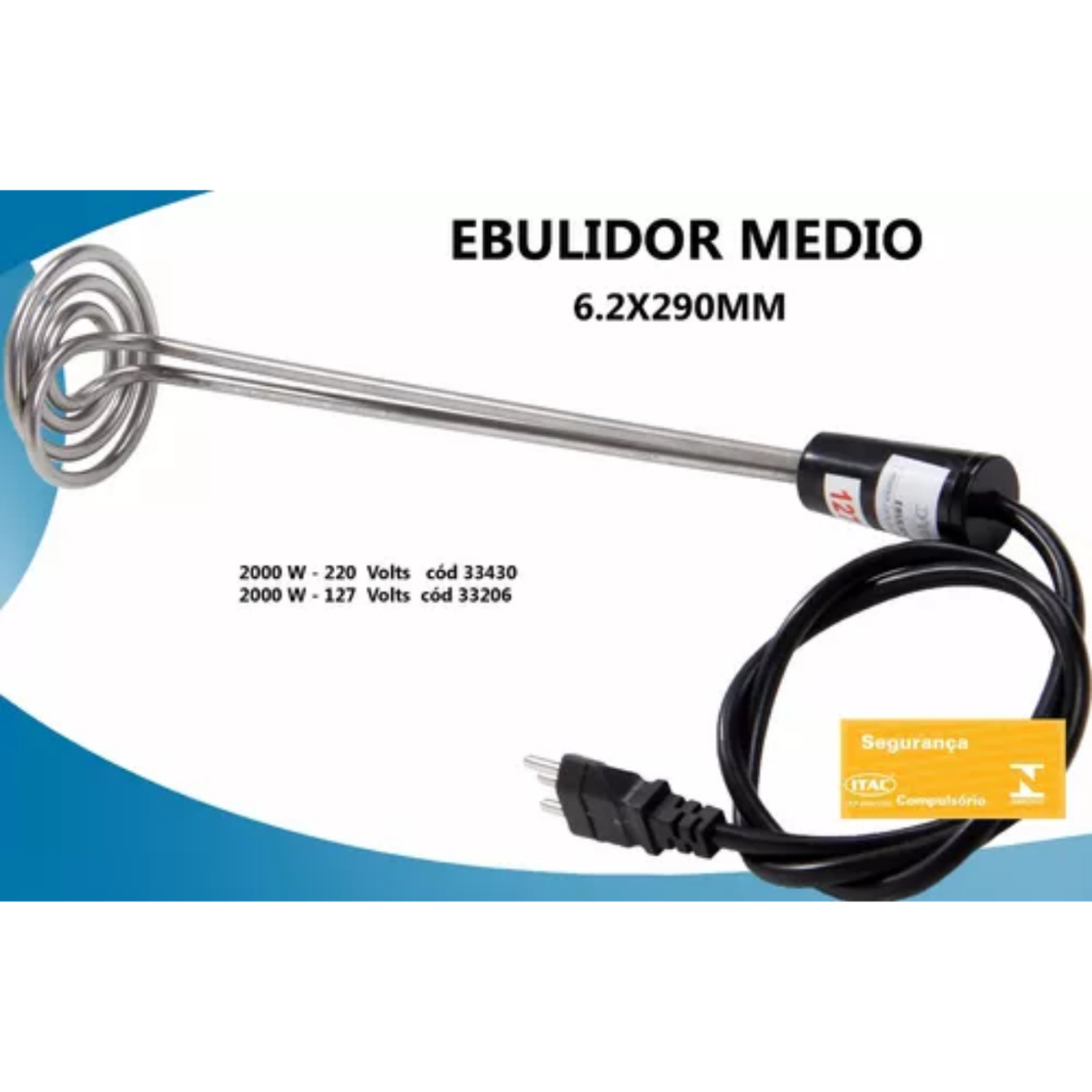 Rabo Quente Elétrico Médio 2000w Resistência 290mm