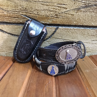 Cinto Infantil de Nossa Senhora Aparecida + Bainha de Canivete de Cavalo Couro em Oferta na Shopee