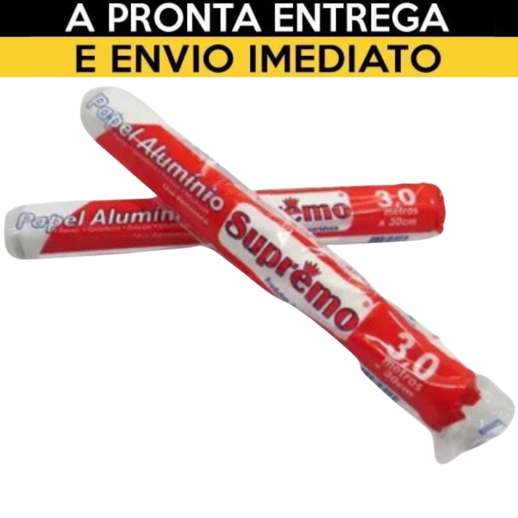 KIT 3 Rolo Papel Alumínio para Fogão e Bolos Gelados 2,4m x 30cm