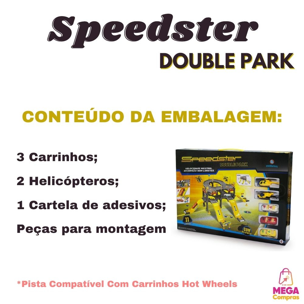 Pista De Carrinho Infantil Speedster Helicóptero Double Park - R$ 210,81