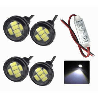 Kit 4 Led Olho Águia Parafuso 23mm Para Som Viatura 12v Strobo + Central Controladora