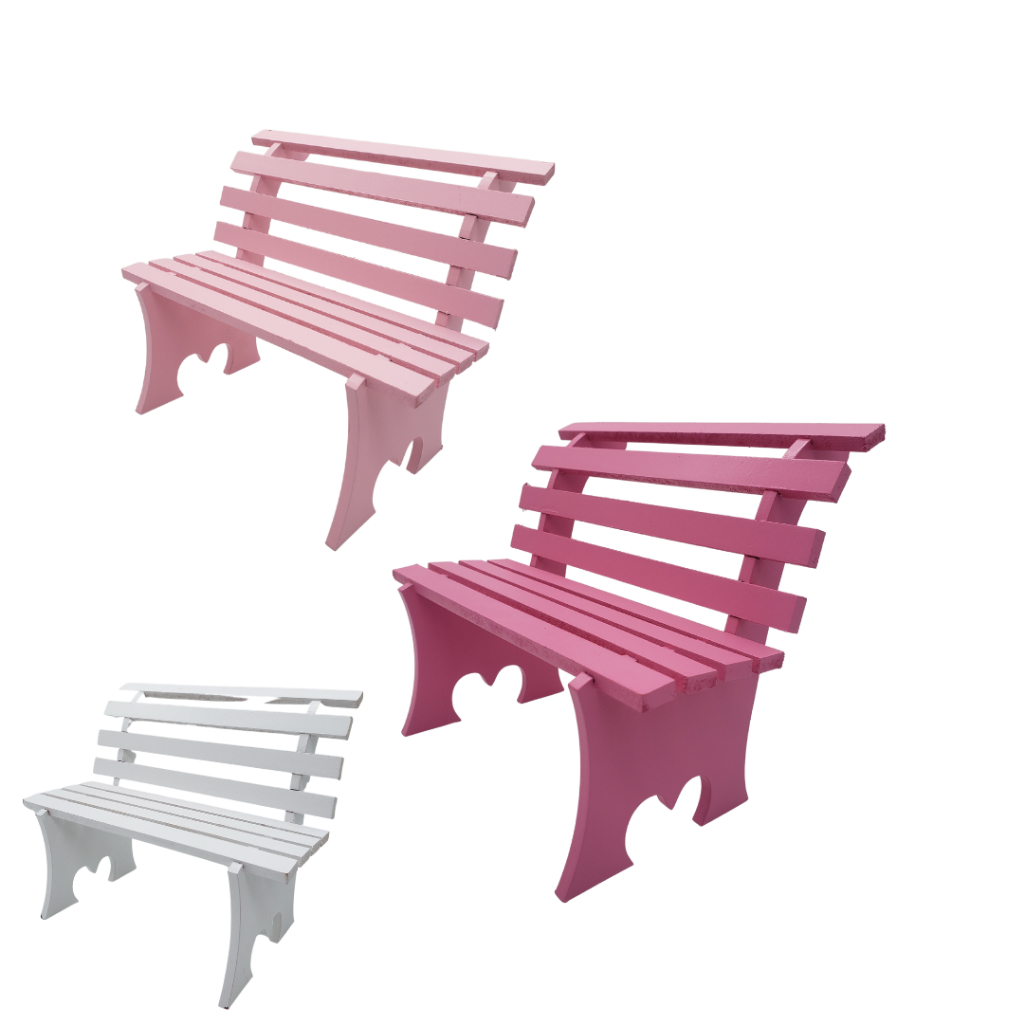 Mini Banco Banquinho da praça item decorativo em mdf Pintado-LER TODO ANUNCIO