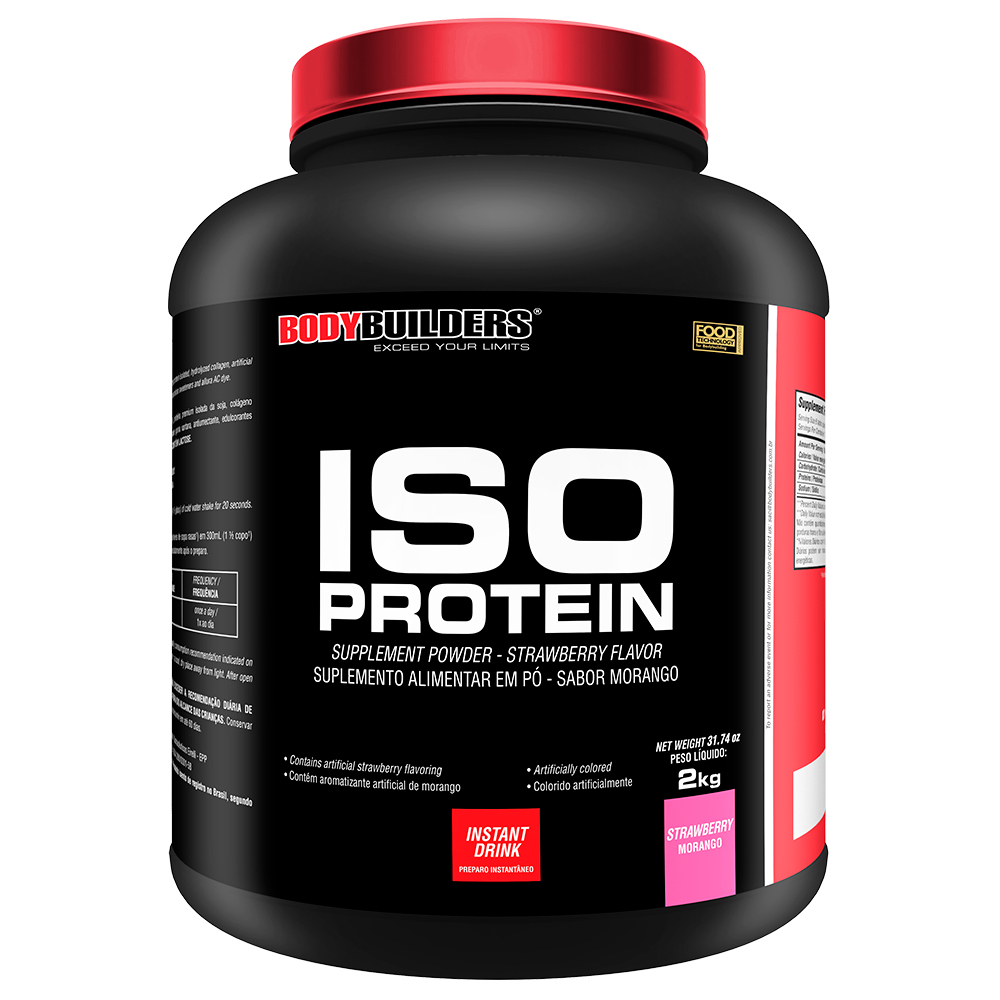 Suplemento de Proteína Isolada Iso Protein 900g, 2kg, 4kg e 6kg - Suplemento Para Auxiliar na Recuperação Muscular - Bodybuilders