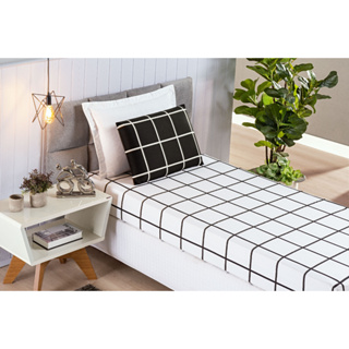 Jogo de Lençol solteiro grid 200 fios micropercal acetinado 02 pçs em Oferta na Shopee