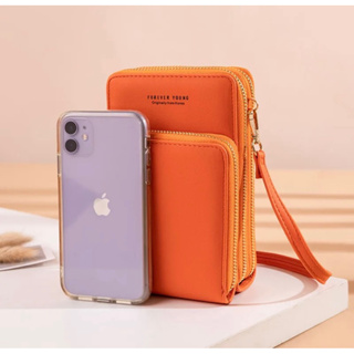 Bolsa Transversal Feminina com 3 Divisórias Carteira Porta Cartão e Celular em Oferta na Shopee