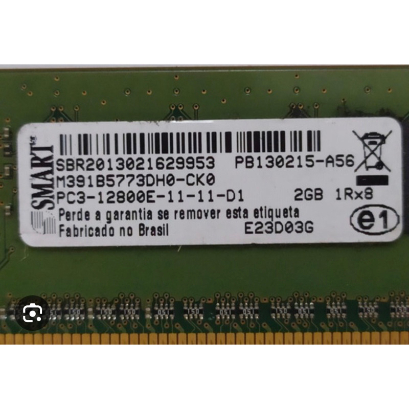 Memoria Ecc Udimm 2gb Smart Pc3-12800e-11-11-d1 1rx8