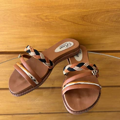 Chinelo Rasteirinha Feminina Com Tira Metálica e Detalhe de Borboleta