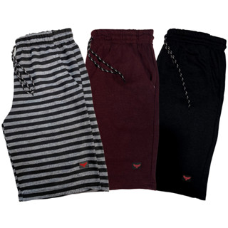 Kit 3 Bermudas Moletom Masculina Listrada Sortidas Desenho Academia Treino