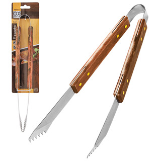 Pegador para Carne Churrasco com Lâmina em Aço Inox e Cabo de Madeira 38cm