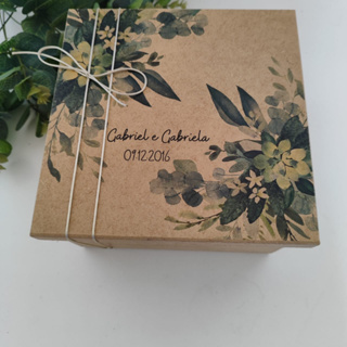 Caixinha Personalizada MDF Estampa Direto na Caixa Folhagem para Presente, Casamento etc em Oferta na Shopee